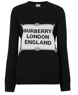 Burberry Black Rigging Intarsia Wool Sweater Size S