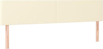 vidaXL Cabecero Con Led Cuero Sint&eacute;tico Color Crema 160x5x78/88 Cm Vidaxl