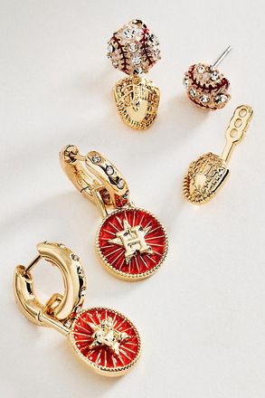 BaubleBar MLB Hoop Earrings, Set of 2