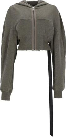 Rick Owens Trainingssets - Dames - Vesten met rits - Grijs - S - Katoen - Hoodies & sweatvesten