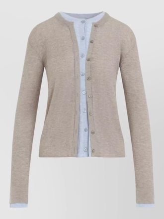 Acne Studios silk wool layered cardigan long sleeve