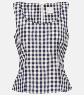 Poss&eacute; Sadie gingham linen top