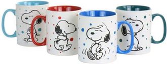 Peanuts Freckled Joy 15oz Stoneware 4 Piece Mug Set in White at Nordstrom