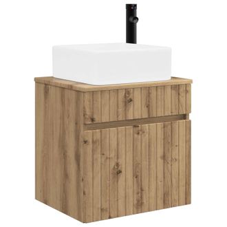 vidaXL Vanidad De Lavabo Montada En La Pared Roble Artisan Vidaxl