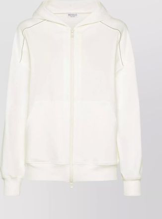 Brunello Cucinelli cotton zip hoodie kangaroo pocket