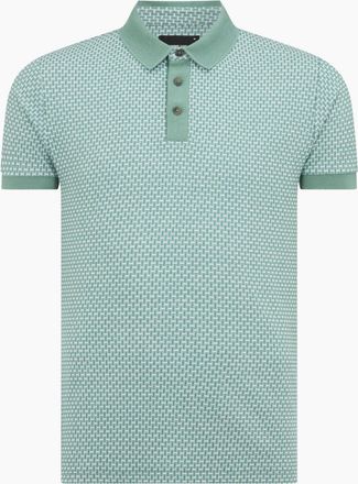 Remus Uomo Mens Remus Uomo Patterned Jaquard Polo 33 Green - Blue - Size: 38