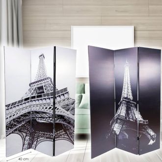 Trade Shop Trade Shop - Paravento Separe Divisorio Con 3 Pannelli 180x120cm Stampa Fronte Retro Parigi