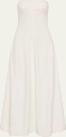 St.Agni Sculpted Strapless Cotton Dress