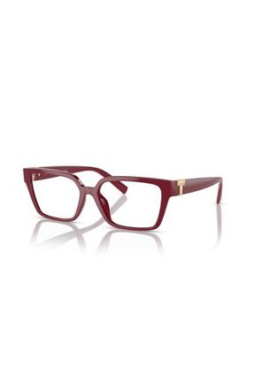 Tiffany & Co. 53mm Rectangle optical glasses in Red at Nordstrom