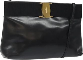 Ferragamo Tweedehands leren schoudertassen - Dames - Vintage Schoudertas - Zwart - ONE Size - Leer - Vintage