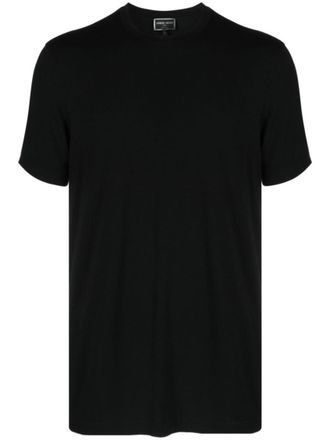 Giorgio Armani Black Round Neck Solid T-Shirt
