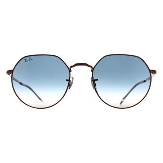 Ray-Ban Round Unisex Polished Rose Gold Blue Gradient RB3565 Jack Metal - One Size