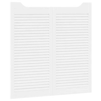 vidaXL Puertas Batientes 2 Pcs Blanco Madera De Pino Maciza Vidaxl
