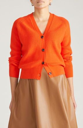Universal Standard Rib Cardigan in Orange Flame at Nordstrom, Size 3Xl