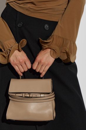 Moschino Leather Bag Tie Me, Womens, Beige