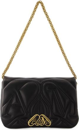 Alexander McQueen Womens Quilted Leather Crossbody Bag Black