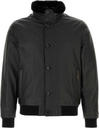 Moorer Black Mock Collar Jackets