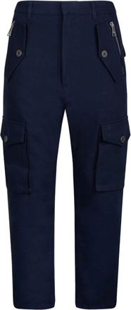 Balmain Cargo Broek met Meerdere Zakken - Heren - Slim Fit Broeken - Blauw - M - Katoen - Broeken