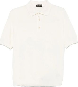 Dell'Oglio Gebreid poloshirt - Wit