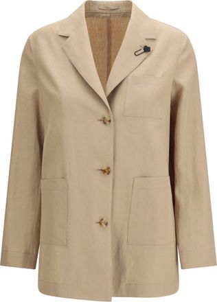 Lardini Womens Jacket Wool-Cotton Beige Wool (ovis Aries) Blazers