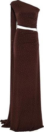 Nissa Abito lungo con strass - Marrone