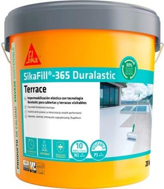 Sika Revestimiento Acr&iacute;lico Fill 365 Terrace, Blanco, Impermeabilizaci&oacute;n Para Cubiertas Y Terrazas Visitables, Protecci&oacute;n De Paredes Medianeras Y Puenteo D