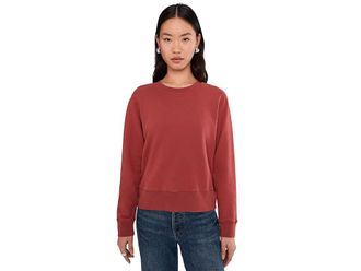 Mod-o-doc Long Sleeve Open Crew Neck Sweatshirt Womens Sweatshirt Spiced Cider : LG (US 12-14), Cotton