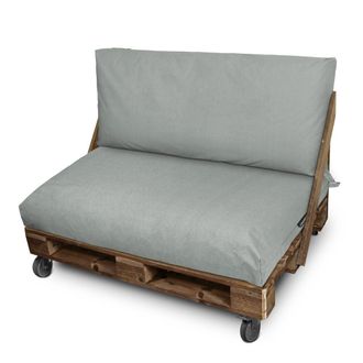 Happers Happers - Coj&iacute;n Para Palets Toldotex Gris Set: Asiento 120x80x20 (liso) + Respaldo 120x45x25 (liso) Gris