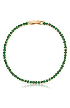Ettika Minimalist Cubic Zirconia Tennis Bracelet in Green at Nordstrom