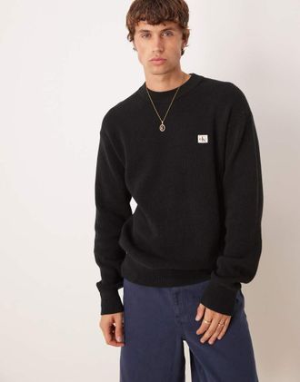 Calvin Klein Jeans Maglione lavorato a nido dape nero