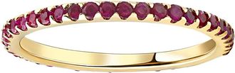 Pompeii3 3/4Ct Ruby Eternity Ring Anniversary Band 10k Yellow Gold