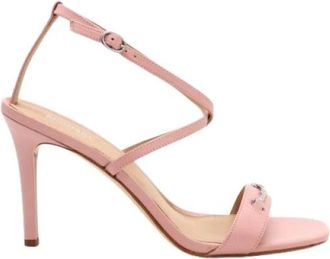 Michael Kors Lena Leather Sandal - Dames - Sandalen met hakken - Roze - 39 EU - Leer - Schoenen