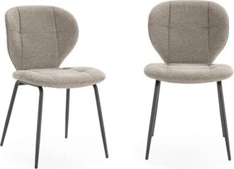 Calicosy Lote De 2 Sillas De Tela Con Patas De Metal Negro L50 Cm - Lucy