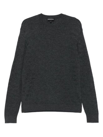 Emporio Armani textured crew-neck sweater - men - Fabric - L - Grey