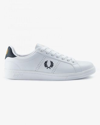 Fred Perry B721 Mens Leather Trainers NOS - White/Navy - Size UK 11