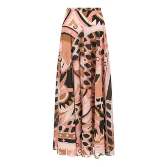 Pucci Vivara Printed Maxi Skirt - female - Pucci - Maxi Skirts - Pink - L - Skirts