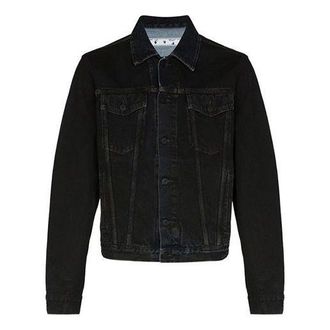 Off-white FW20 Arrow Printed Denim Jacket Men Black OMYE054E20DEN0031049