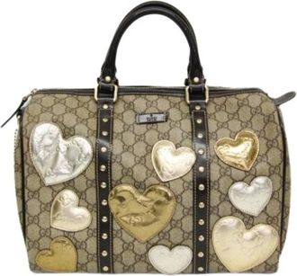 Gucci Pre-owned Handbags, female, Beige, Size: ONE SIZE Pre-owned 193603 Boston Bag