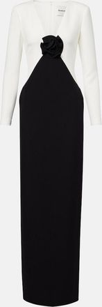 Roland Mouret Vestido de fiesta de crep&eacute; con aplique floral