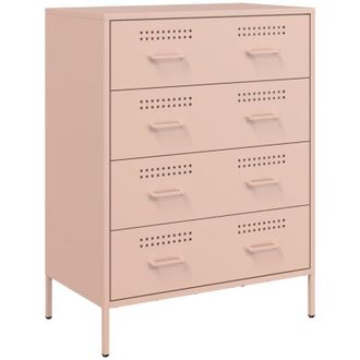 vidaXL Aparador De Acero Rosa 68x39x89 Cm Vidaxl