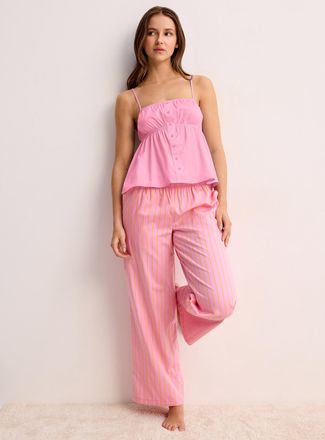 Twik Womens Coloured-stripe poplin pyjama pant