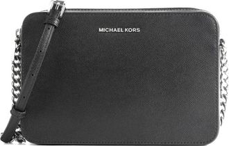 Michael Kors Jet Set Large Saffiano Leren Crossbodytas - Dames - Schoudertassen - Zwart - ONE Size - Leer - Tassen