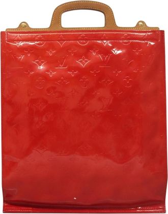 Louis Vuitton Stanton Red Patent Leather Tote Bag (Pre-Owned)