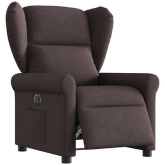 vidaXL Vidaxl - Sill&oacute;n Reclinable El&eacute;ctrico Tela Marr&oacute;n Oscuro