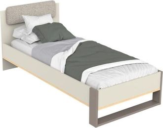 Calicosy Calicosy - Cama Juvenil Camillia 90x200 Cm En Roble Vicenza, Gris Y Arcilla, Fabricada En Melamina