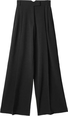Mar De Margaritas Zwarte Wijde Pijp Broek - Dames - Wijde Broeken - Zwart - S - Polyester - Broeken