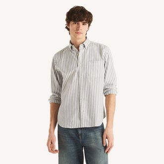 Nautica Mens Striped Oxford Shirt