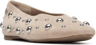 Xti Womens Suede Studded Ballet Flats