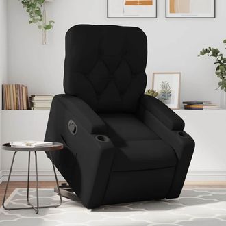 vidaXL Sill&oacute;n Reclinable Elevable Cuero Artificial Negro Vidaxl