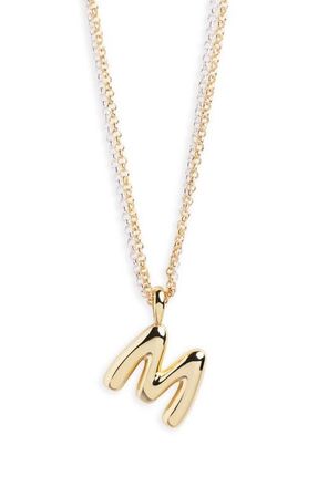 Argento Vivo Puffy A Initial Pendant Necklace in Two Tone at Nordstrom